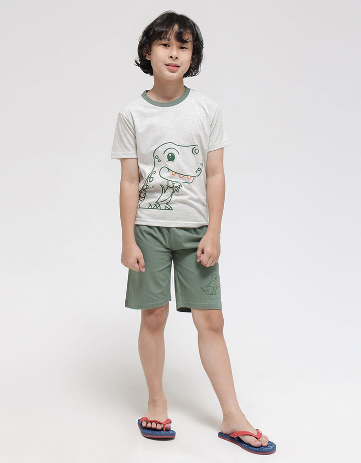 Little M Top-Bottom Set T-Shirt Dino Outline