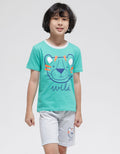 Little M Top-Bottom Setelan Pakaian Print T-Shirt Wild