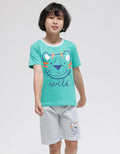 Little M Top-Bottom Setelan Pakaian Print T-Shirt Wild