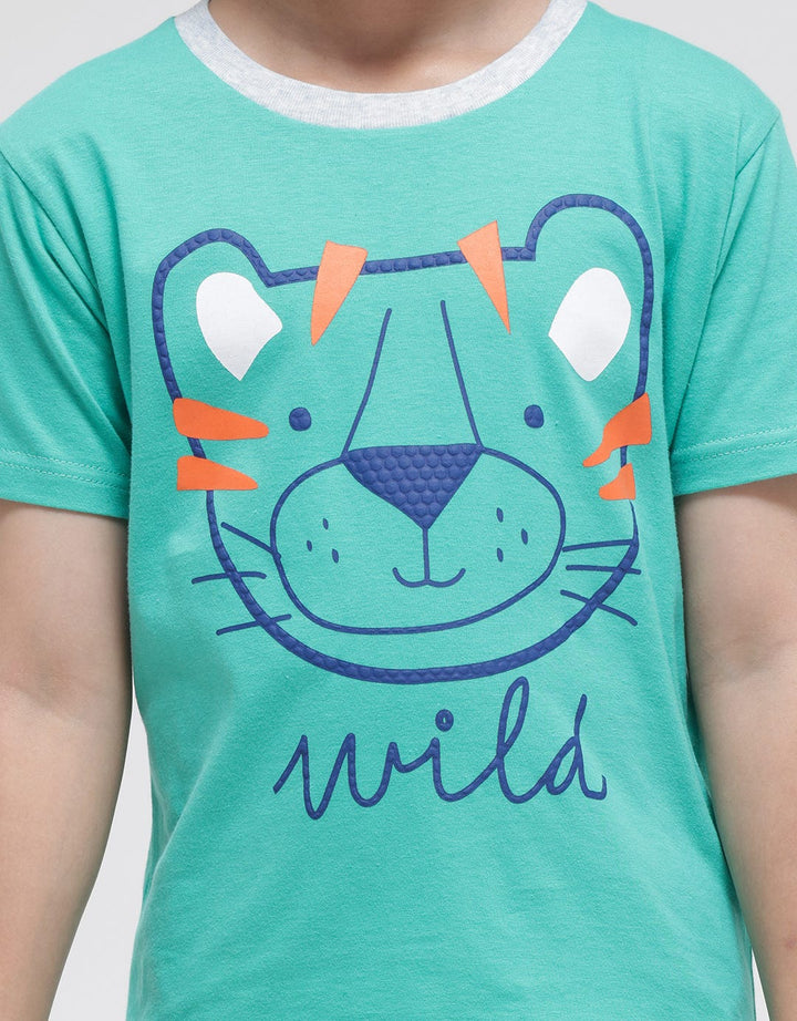 Little M Top-Bottom Setelan Pakaian Print T-Shirt Wild