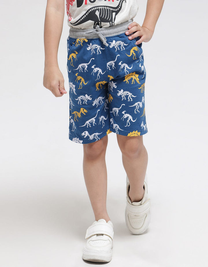 Little M Short Pants Knit Jersey Fp Dino Skeleton