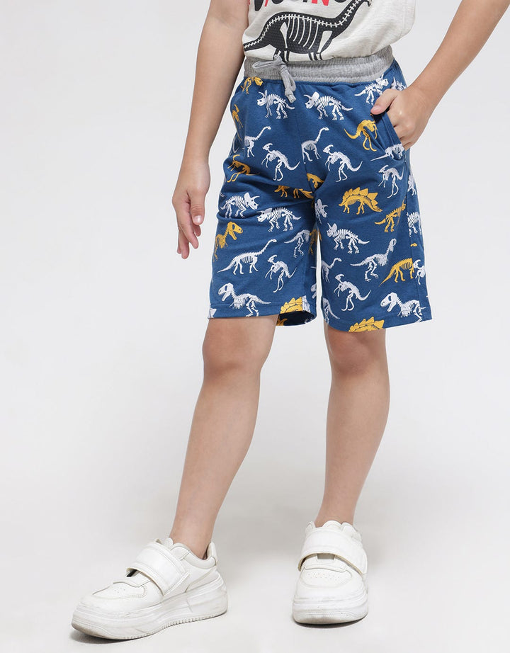 Little M Short Pants Knit Jersey Fp Dino Skeleton