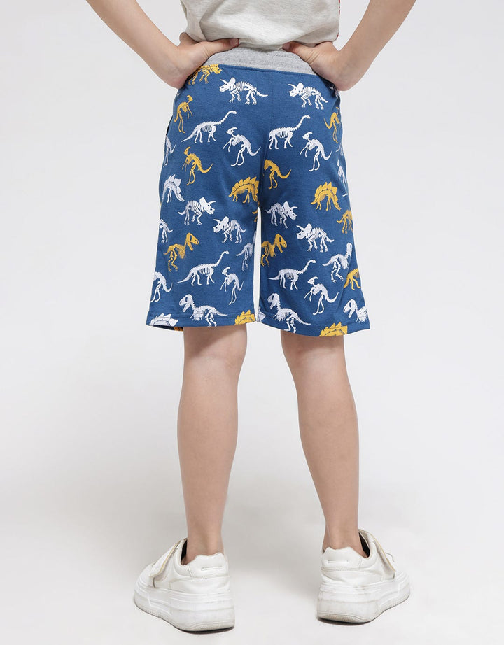 Little M Short Pants Knit Jersey Fp Dino Skeleton