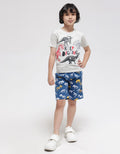 Little M Short Pants Knit Jersey Fp Dino Skeleton