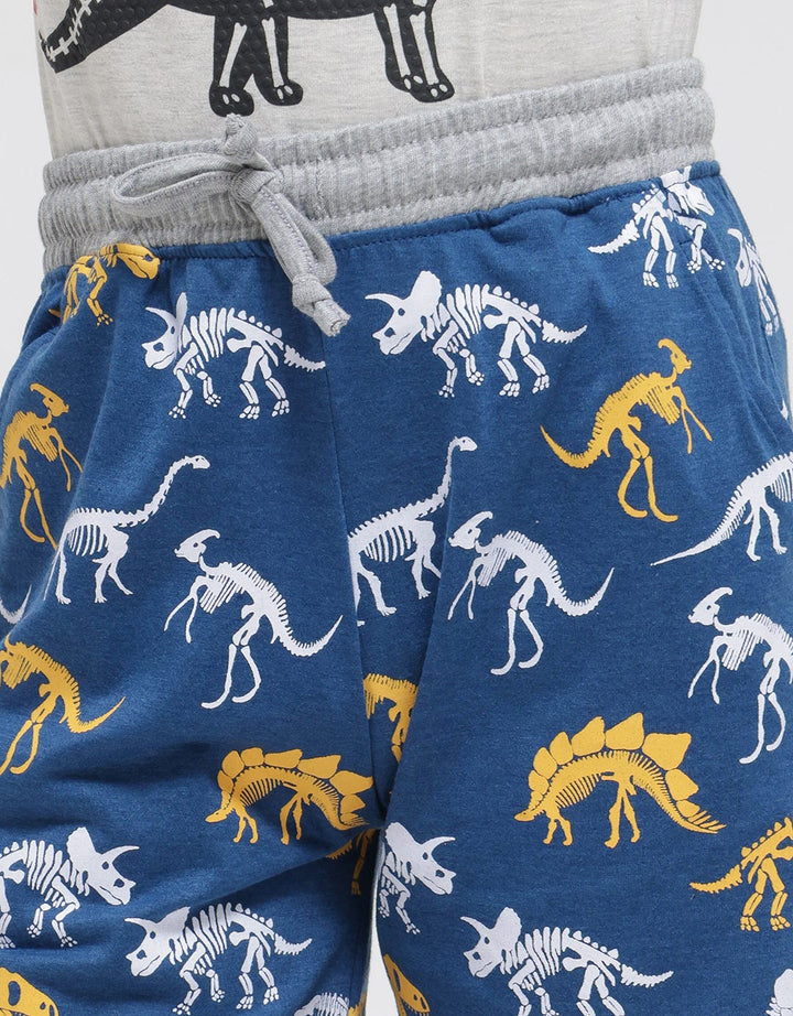 Little M Short Pants Knit Jersey Fp Dino Skeleton