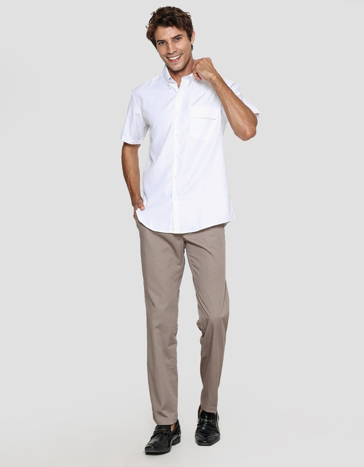 Cole Slim Oxford With Pocket Flap Kemeja Lengan Pendek Pria