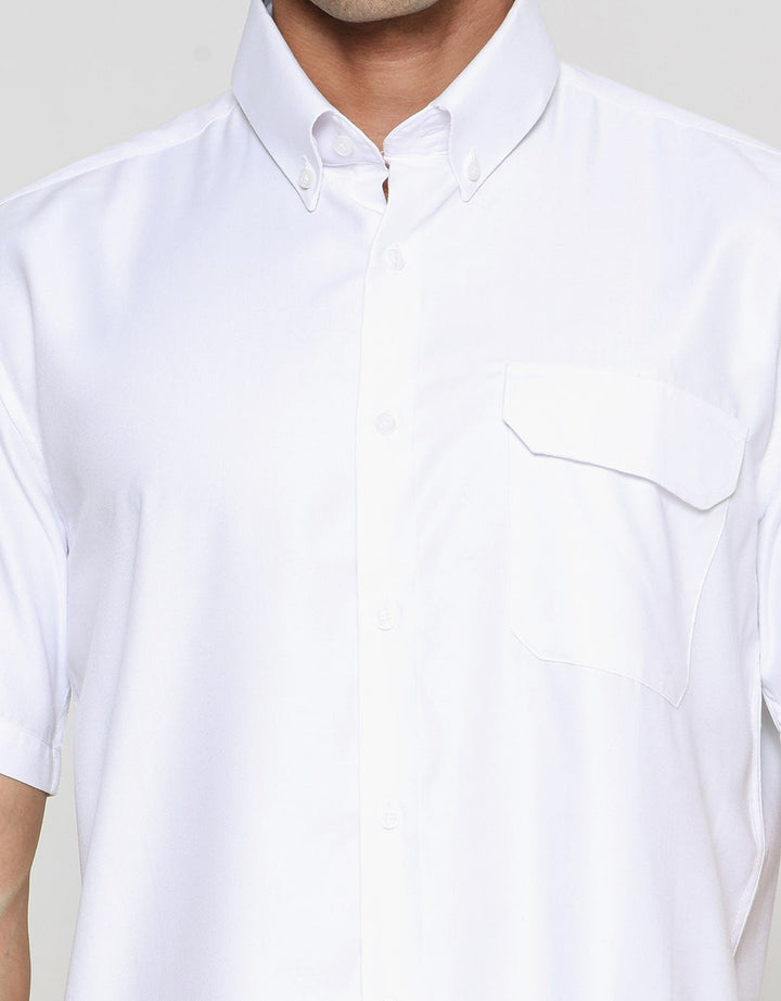 Cole Slim Oxford With Pocket Flap Kemeja Lengan Pendek Pria