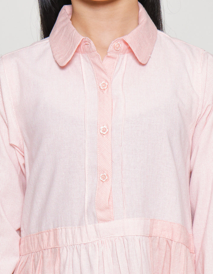 Cardinal Kids Girl Flower Button Detail Gamis Anak Gadis