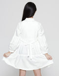 Aero Long Sleeve Midi Dress Woven Embroidered Unicorn Chest