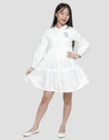Aero Long Sleeve Midi Dress Woven Embroidered Unicorn Chest