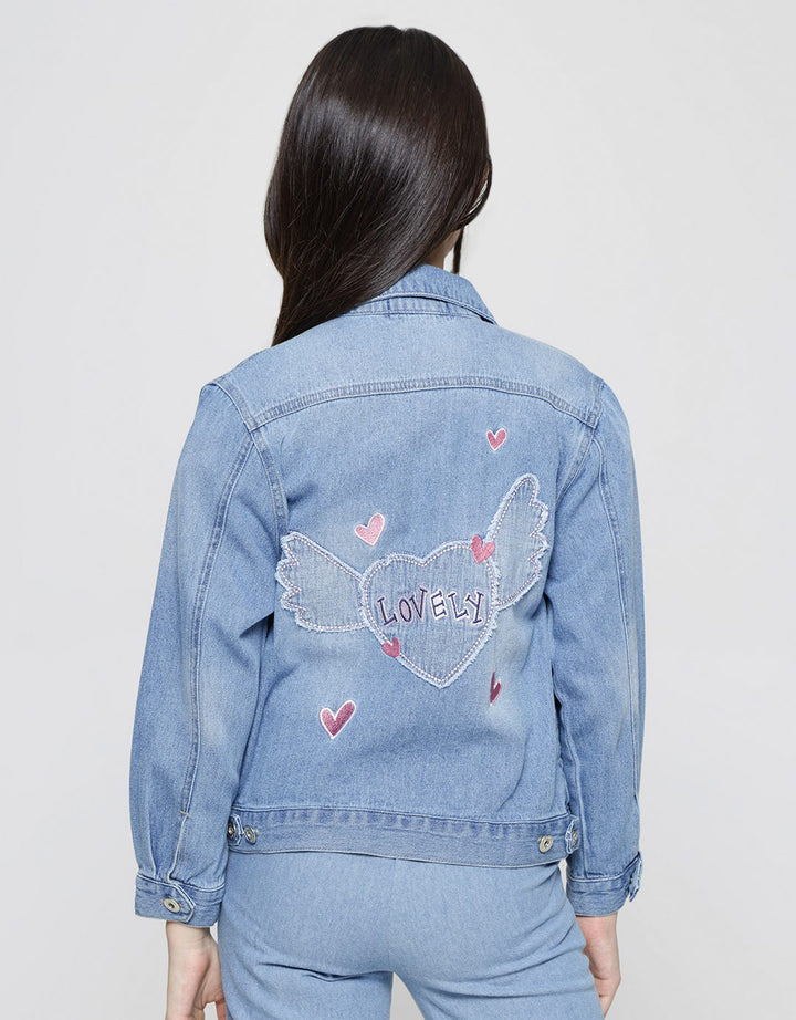 Aero Happy Bunny Jaket Denim Anak Perempuan