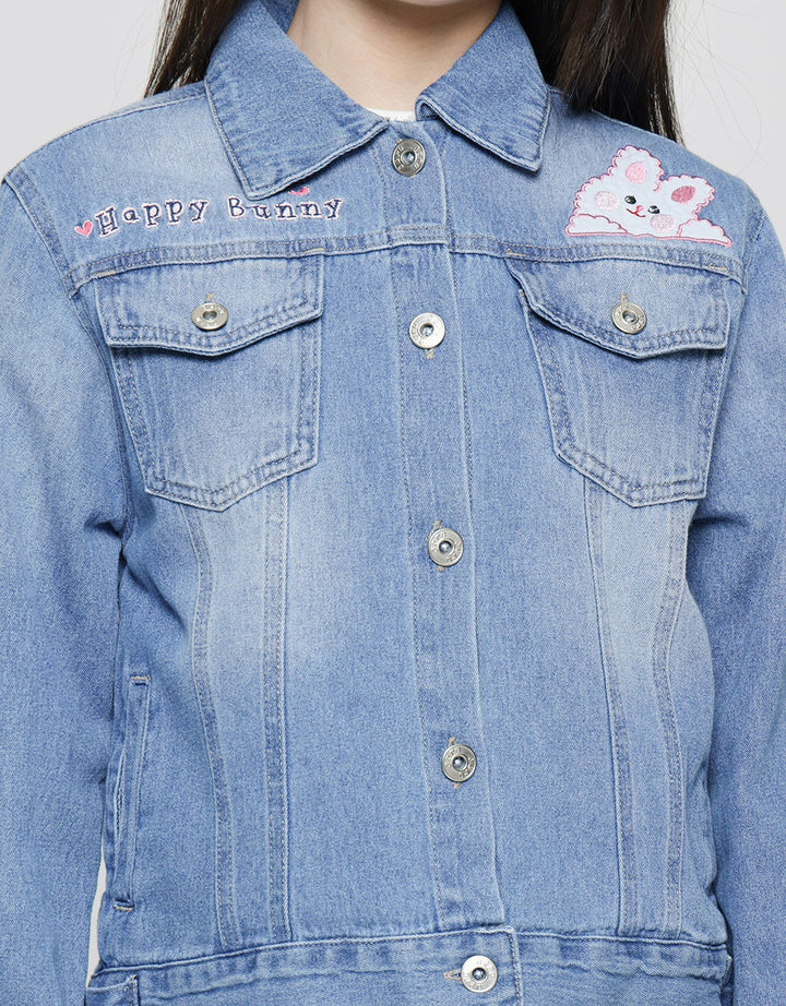 Aero Happy Bunny Jaket Denim Anak Perempuan