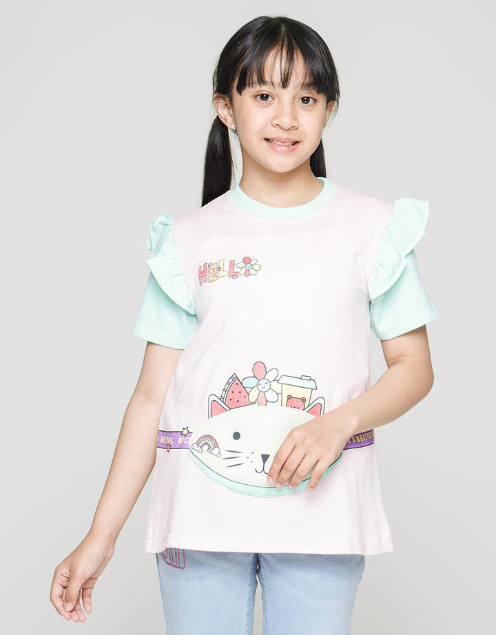 Aero Color Block Cat Girls T-Shirt