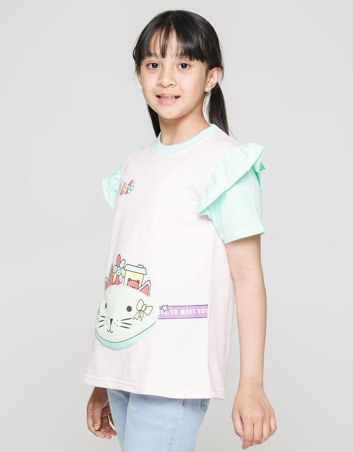 Aero Color Block Cat Girls T-Shirt