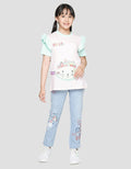 Aero Color Block Cat Kaos Anak Perempuan