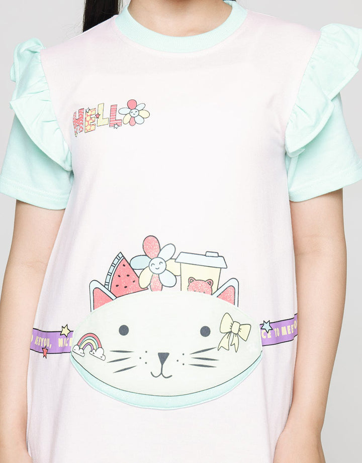 Aero Color Block Cat Girls T-Shirt