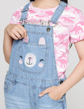 Aero Long Jumpsuit Overalls Denim Bear Pockets