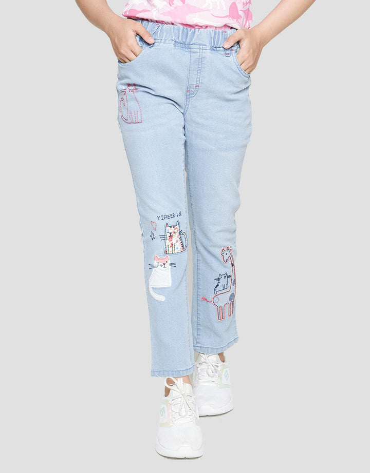 Aero Cat Giraffe Girls Denim Pants