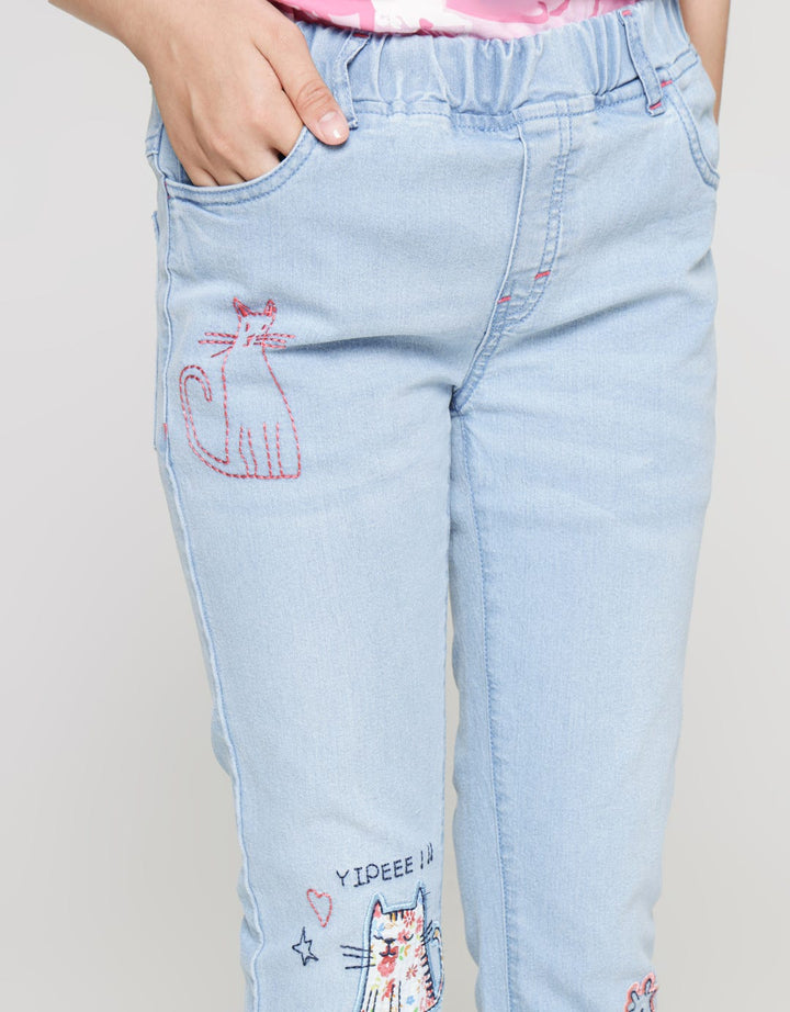 Aero Cat Giraffe Girls Denim Pants