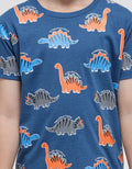 Little M Top-Bottom Setelan Pakaian Print Print Dino