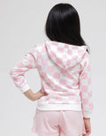 Little M Sweatshirt Hoody Full Print Kotak Resleting