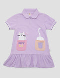 Little M Short Sleeve Midi Dress Kantong 2 Kucing Wangki