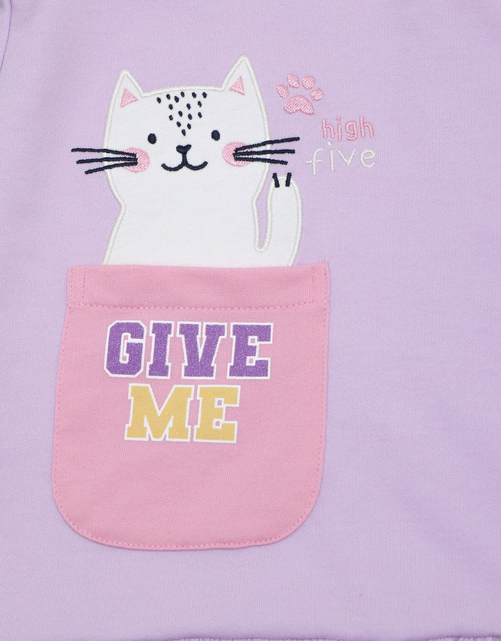 Little M Short Sleeve Midi Dress Kantong 2 Kucing Wangki