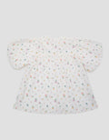Little M Short Sleeve Shirt Blouse Ballon Sleeves Print Bunga