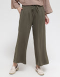 Details Long Pants Cullote With Double Line Button And String