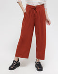 Details Long Pants Cullote With Double Line Button And String