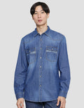Gab's Kemeja Lengan Panjang Medium Blue Pria