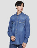 Gab's Kemeja Lengan Panjang Medium Blue Pria