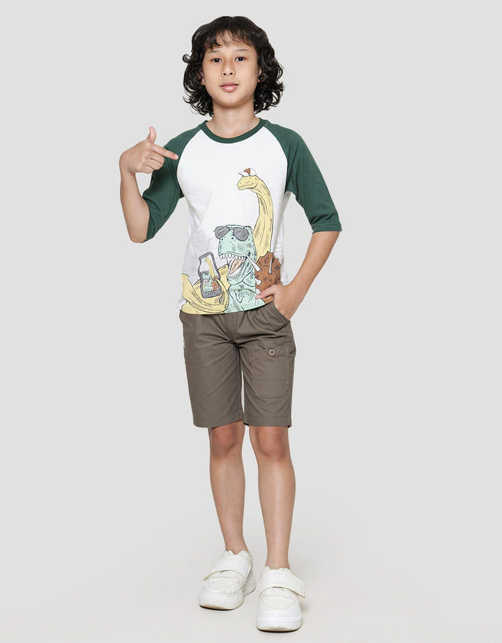 Little M Boys 3/4 Raglan T-Shirt Dino Print