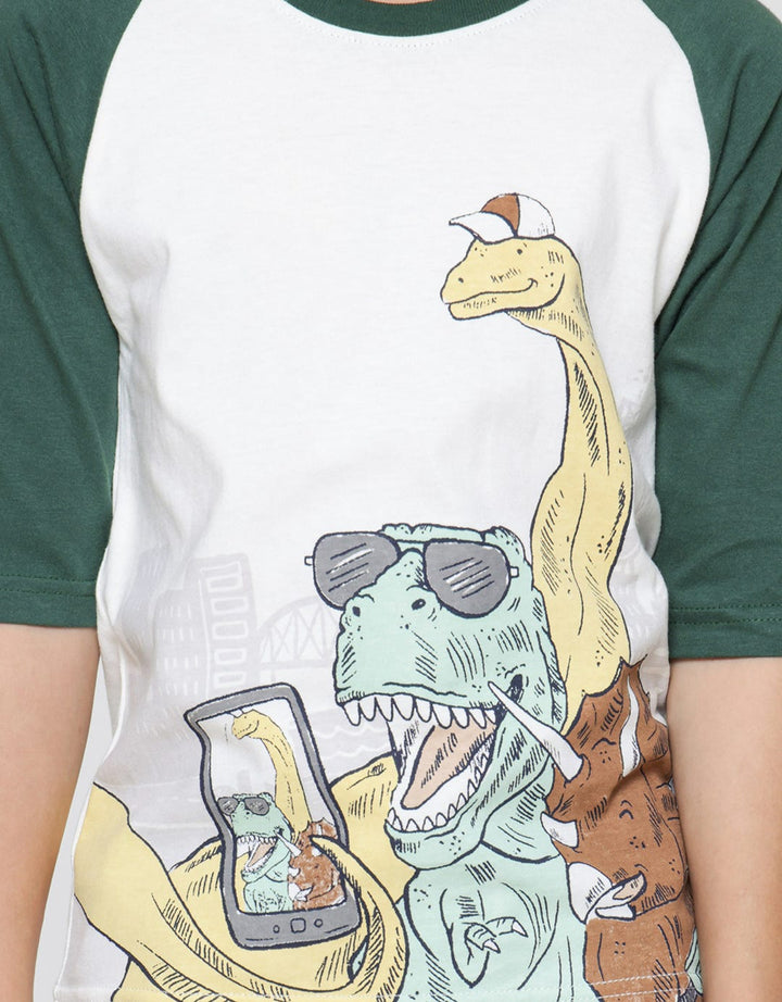 Little M Boys 3/4 Raglan T-Shirt Dino Print