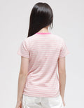 Barbie Short Sleeve T-Shirt Print Barbie Stripe Logo