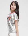 Barbie Short Sleeve T-Shirt Stripe Friends Make Life Sweet
