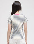 Barbie Short Sleeve T-Shirt Stripe Friends Make Life Sweet