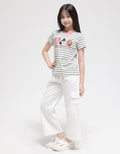 Barbie Short Sleeve T-Shirt Stripe Friends Make Life Sweet