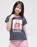 Barbie Short Sleeve T-Shirt Stripe Barbie With Sunglasses