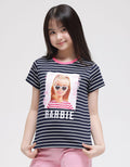 Barbie Short Sleeve T-Shirt Stripe Barbie With Sunglasses