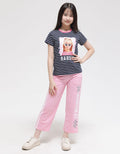 Barbie Short Sleeve T-Shirt Stripe Barbie With Sunglasses