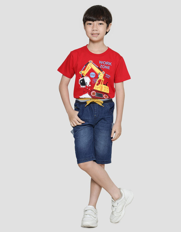 Little M Rib Denim Celana Pendek Anak Laki-laki
