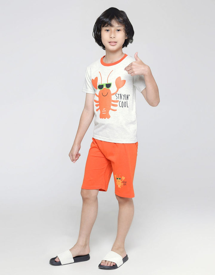 Little M Crab Print T-Shirt Set