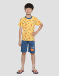 Little M Dino Print Set Pakaian Anak Laki-laki