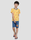 Little M Dino Print Set Pakaian Anak Laki-laki