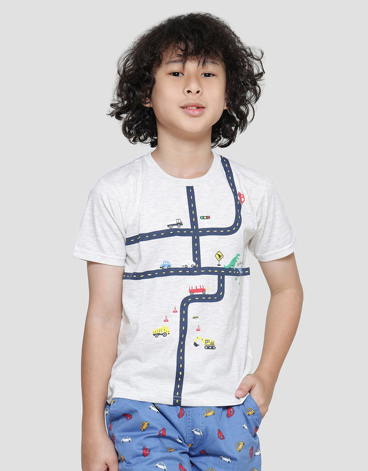 Little M Dino Kaos Lengan Pendek Anak Laki-laki