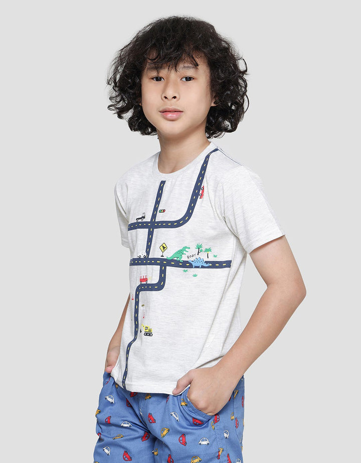 Little M Dino Kaos Lengan Pendek Anak Laki-laki