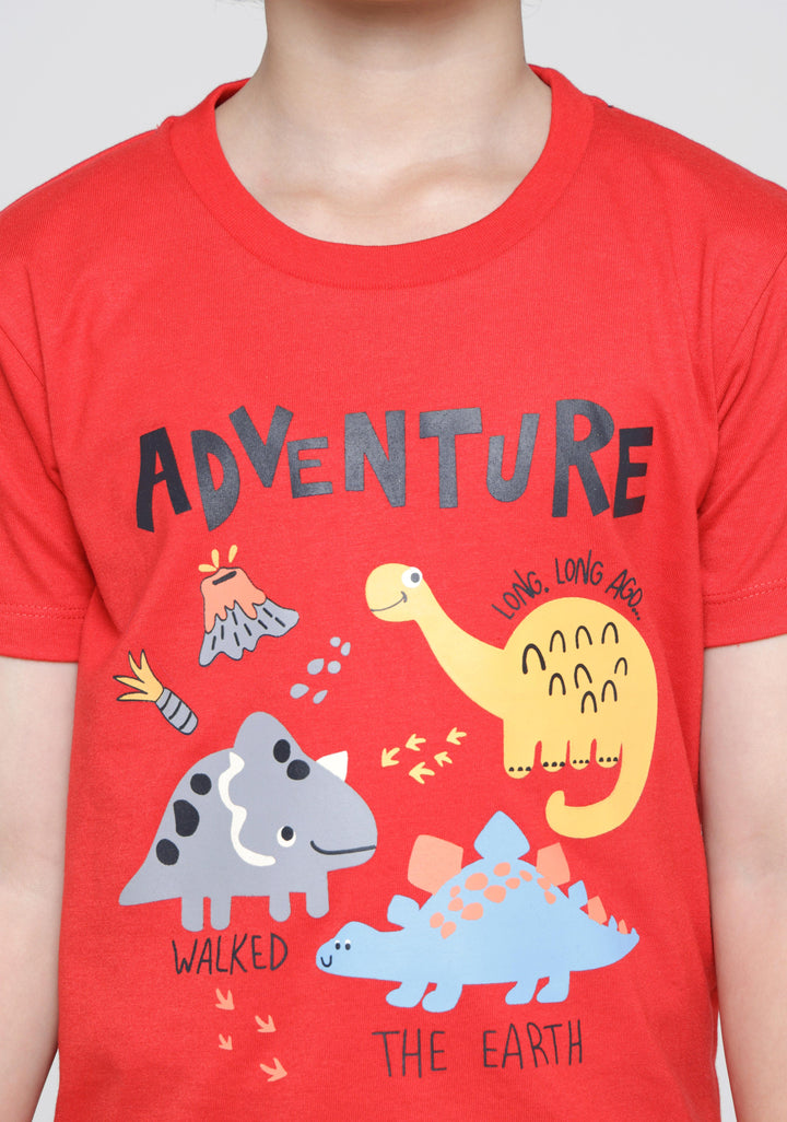 Little M Dino Kibbr Boys T-Shirt