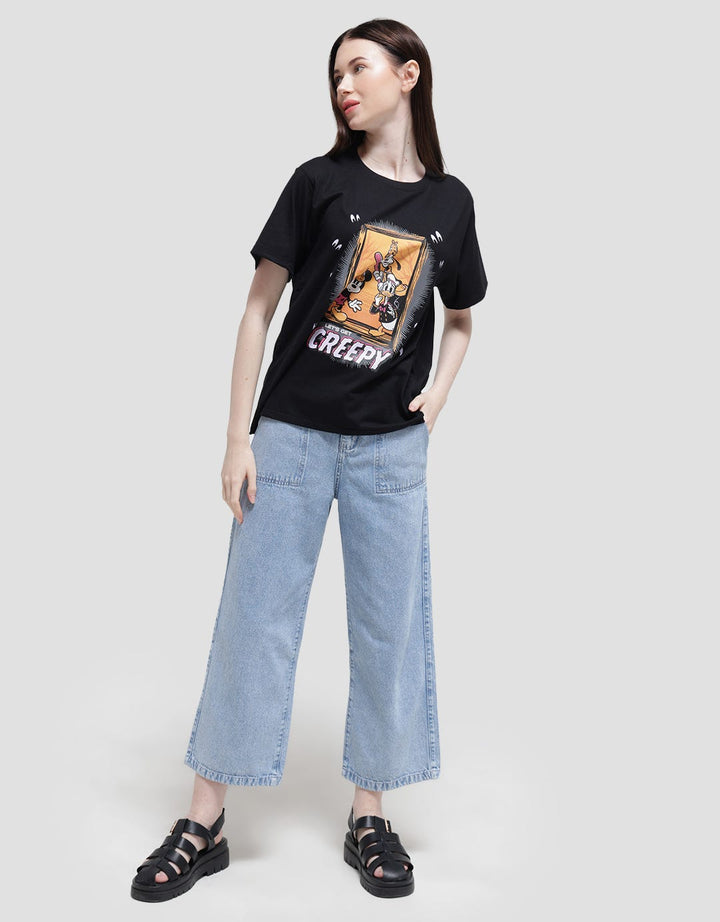 Disney Mickey Halloween Print Kaos Wanita