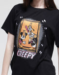 Disney Mickey Halloween Print Kaos Wanita
